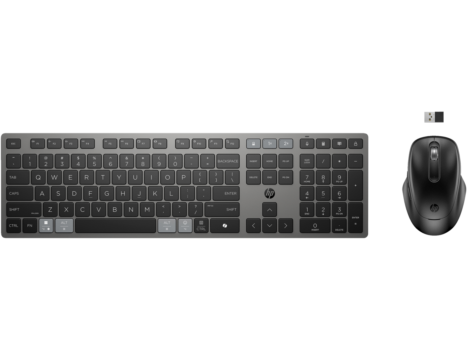 HP 725 Wireless Keyboard and Mouse Combo with Multi-Device Connectivity and Rechargeable Battery-image