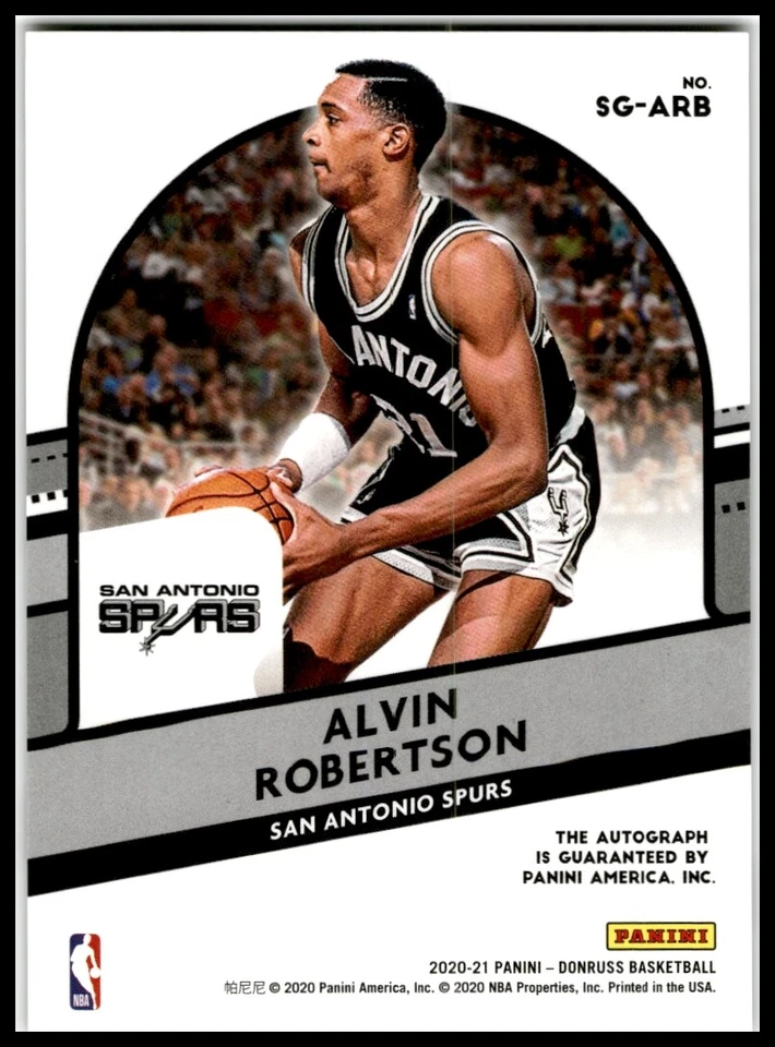 2020 Donruss #SG-ARB Alvin Robertson Signature Series - Image 2 of 2