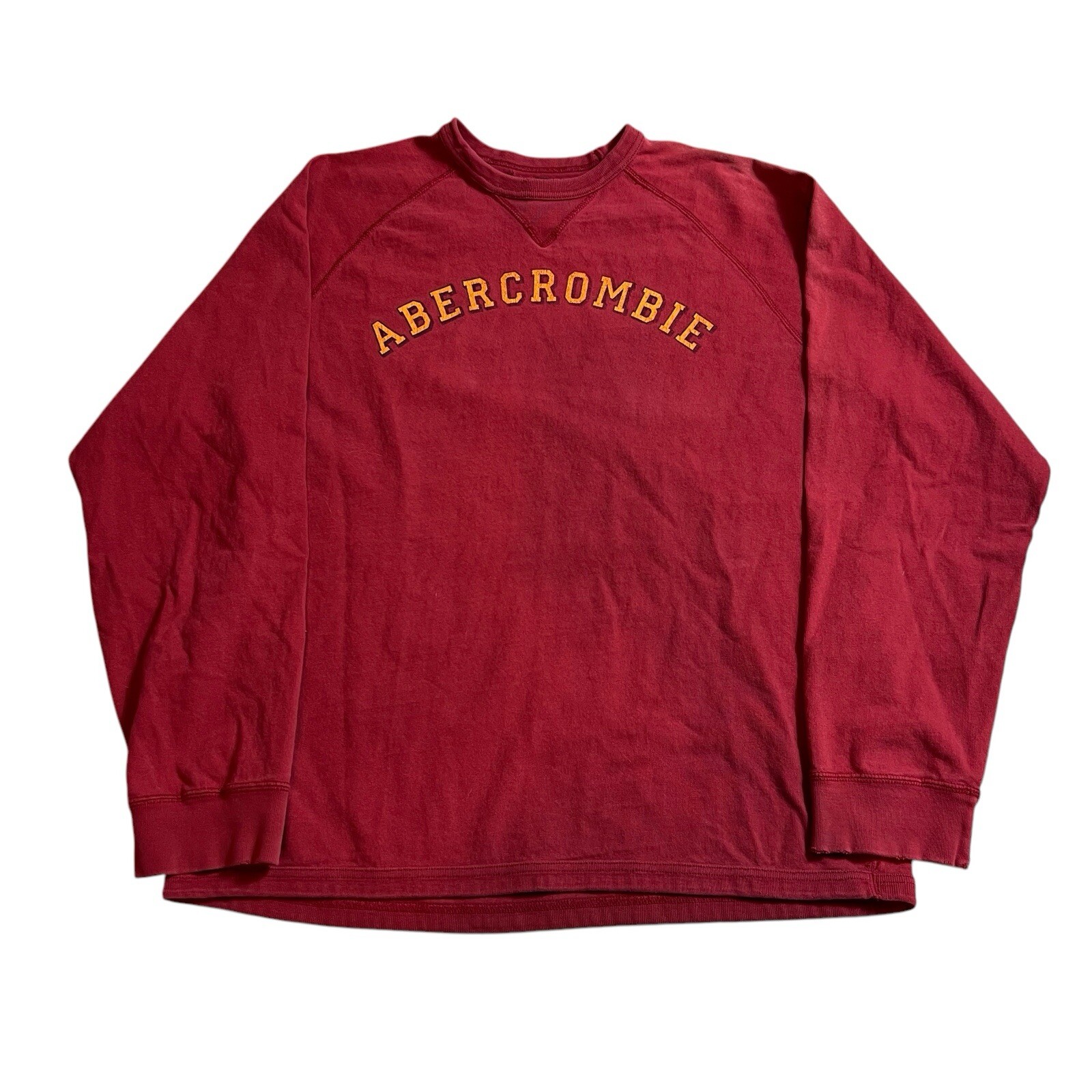 Vintage 90s Y2K Abercrombie & Fitch Long Sleeve Spellout Graphic Shirt Sz Large