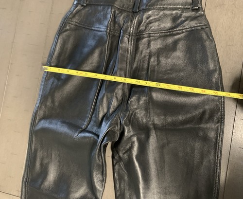 B3 Canda C&A MOTO SCHWARZE WEICHE LEDERHOSE HOHER BUND GR. 4 24x30" ROHNAHT GEFÜTTERT - Bild 11 von 24