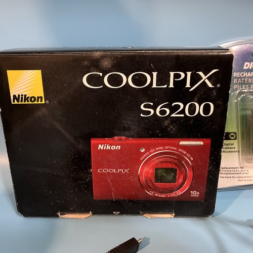 Nikon Coolpix S6200 RED 16.0MP Compact Digital Camera - Picture 9 of 20