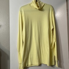 L.L. Bean Men's Size XL Tall Butter Yellow Long Sleeve Pullover Turtleneck Shirt
