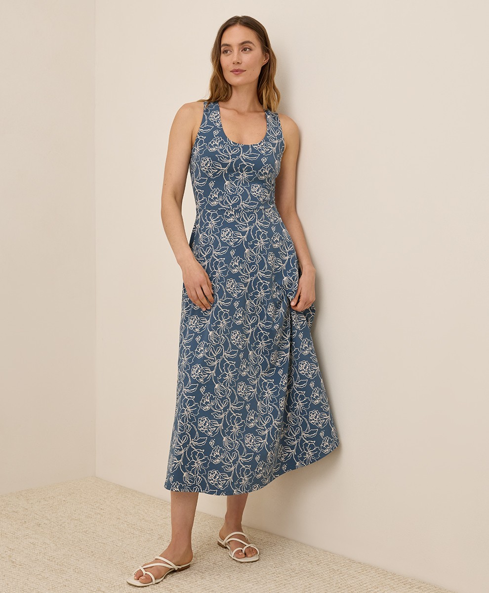 Pact All Dresses & Skirts Women'S Fit & Flare Open Back Maxi Dress Extra Smal...
