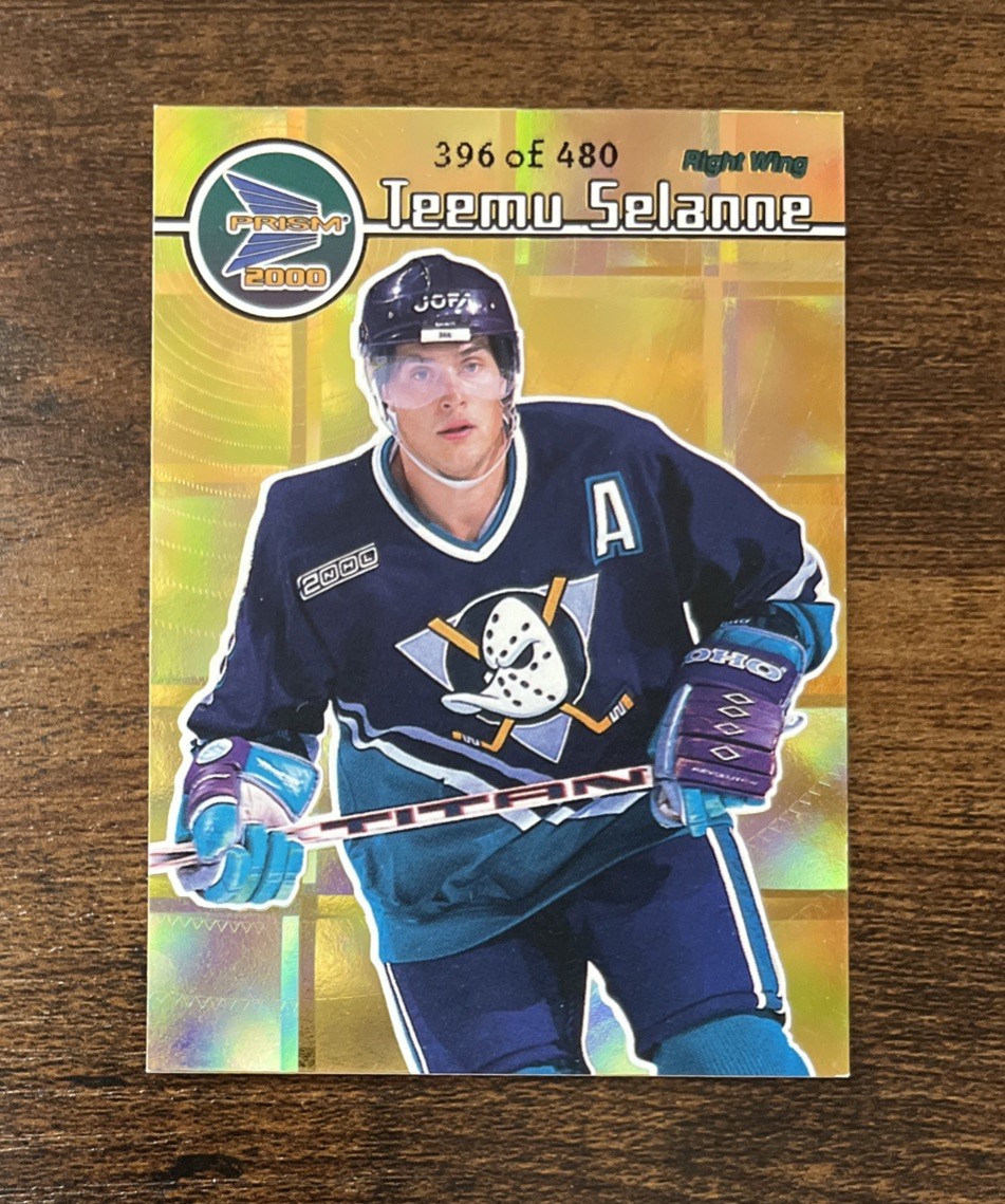 1999-00 Pacific Prism Holographic Gold /480 Teemu Selanne #5 Anaheim Ducks HOF