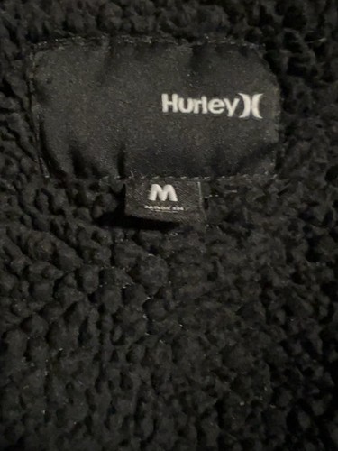 Vintage Hurley Zip Hoodie Sherpa Lined Skater Grunge Embroidered Spell Out Logo - Picture 17 of 17