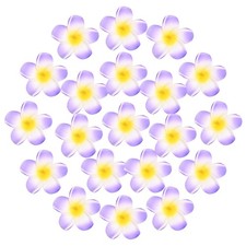 20-Pack Artificial Plumeria Flower Heads, 2.56" Fake Flowers,Yellow Heart Purple