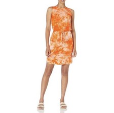 Calvin Klein orange Tie Dye Drawstring Shirt Dress Size 2 Brand NWT