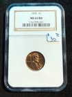 1935 LINCOLN WHEAT CENT NGC MS 65 RD 001