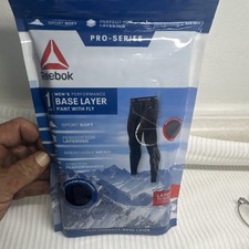 Reebok Pro-Series Men's Base Layer Pant Black S Stretch Moisture Wicking