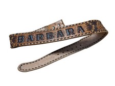 Vintage Leather Hand Tooled Western Cowboy Belt Personalized Barbara 30" Signed