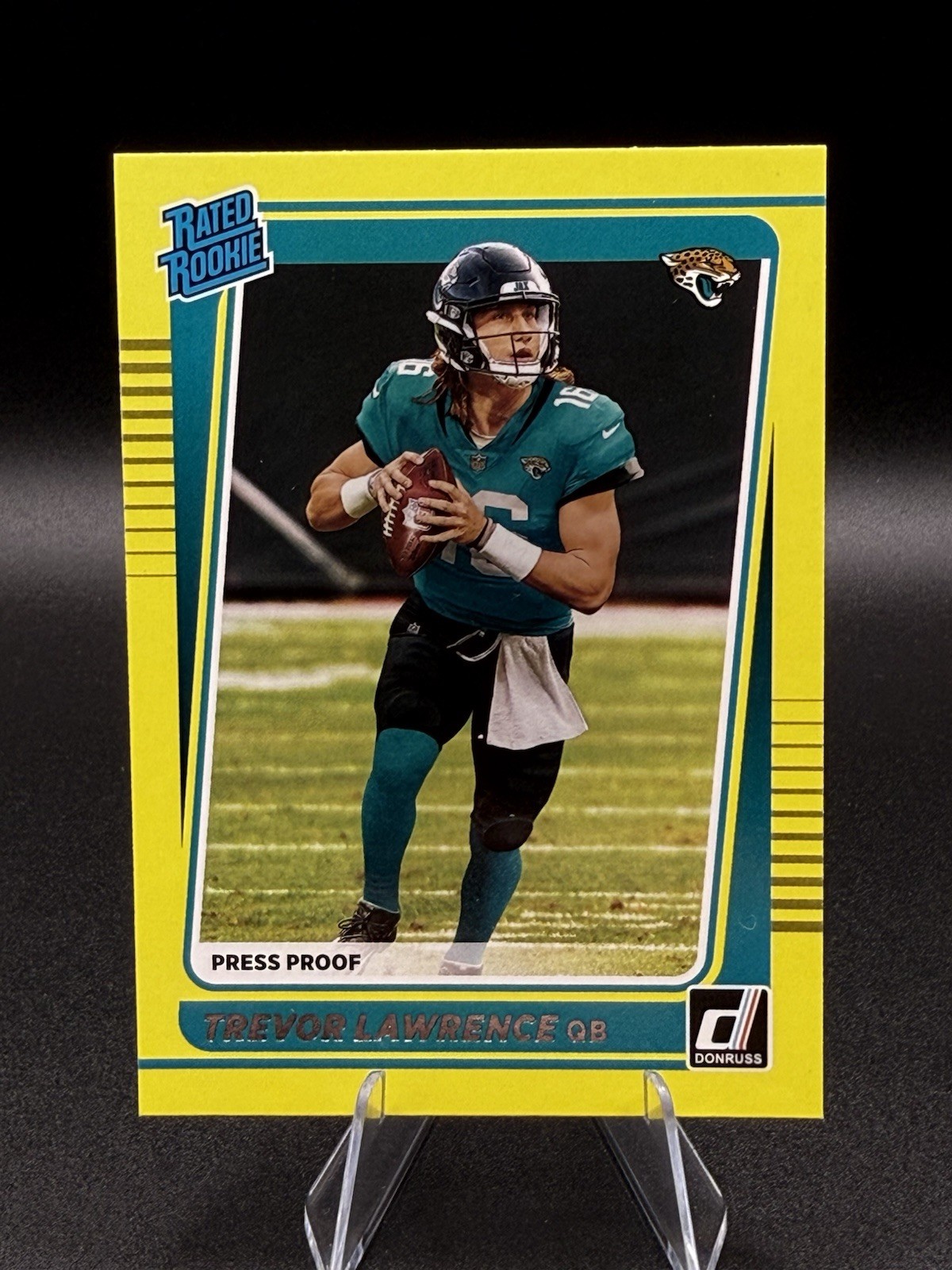 2021 Panini Donruss Rated Rookie Trevor Lawrence #251 Press Proof Yellow (RC)