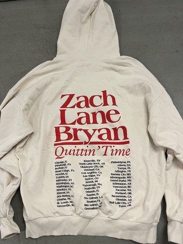 Zach Bryan Quittin Time 2024 Tour Thick Heavy Hoodie Merch Official Men’s Size M - Picture 7 of 7
