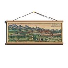 Antique 1572 Ancient Panoramic View Map Of Kassel; Canvas Magnetic Wooden Hanger