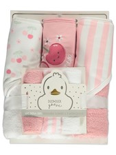 Duck Duck Goose Baby Girls' 6-Piece Hooded Towel Washcloth Set Color: multi