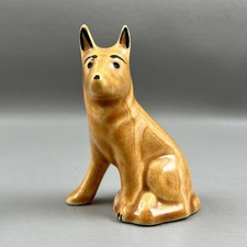 Vintage Dog Ceramic 3.25in Figurine German Shepherd Sitting