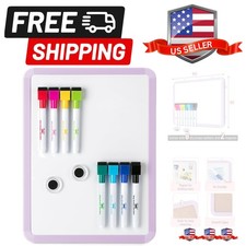 Dry Erase Board, 12.5" x 9.5" with 8 Dry Erase Markers and 2 Board Magnets, W...