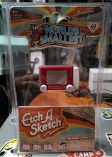 New Sealed Pkg Super Impulse World's Smallest Etch A Sketch Red 1.75"Wx1.5"Tall
