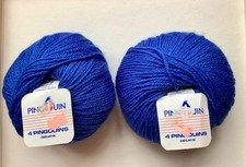2 balls Pure New Wool yarn 100 g total, Royal Blue