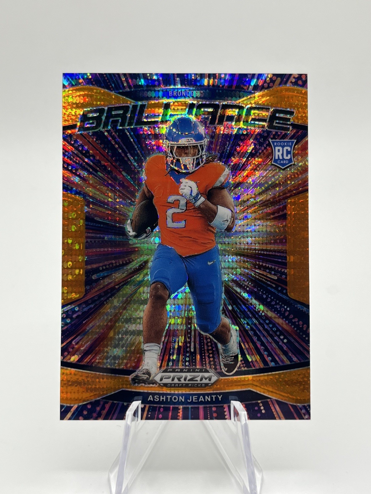 2025 Panini Prizm Draft Picks Ashton Jeanty Brilliance Orange Pulsar /75 RC