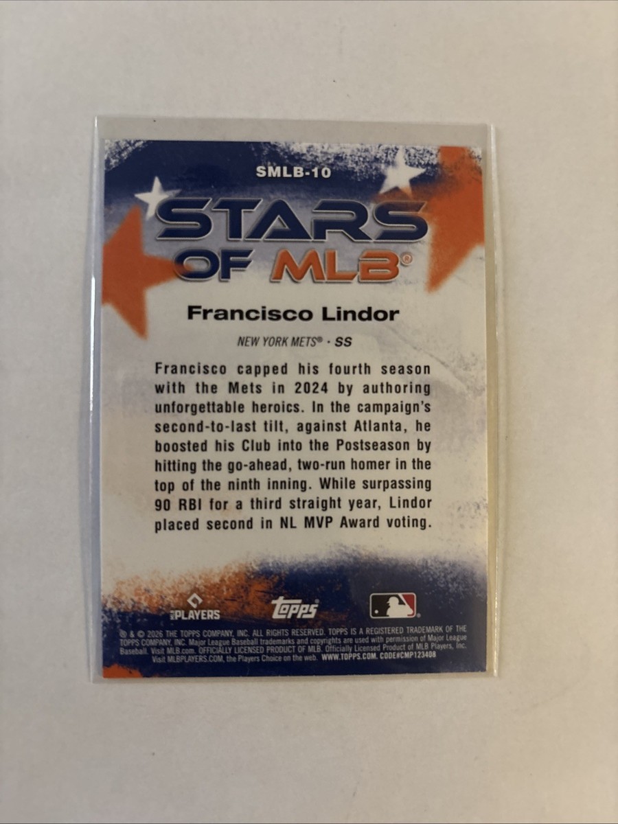 2026 Topps Series 1 Francisco Lindor Stars Of MLB #SMLB-10 | eBay