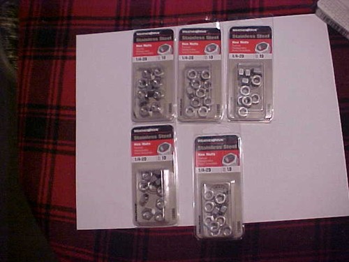 Qtà 50 (5 pz da 10) 1/4-20 Dadi Esagonali in Acciaio Inox Ancora in Confezione Originale - Foto 1 di 2