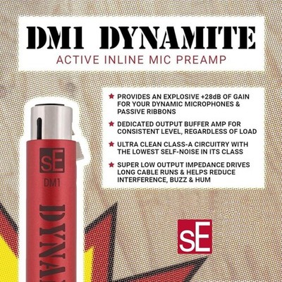 SE Electronics DM1 Dynamite Active Inline Microphone Preamplifier