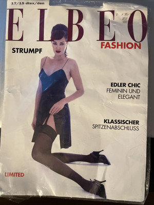 1 Paar Elbeo Strumpfhalter Spitzenstrümpfe Gr. S Col. Weiß