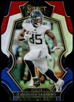 2022 Panini Select #197 Chigoziem Okonkwo Red and Blue Prizm Die Cut E1