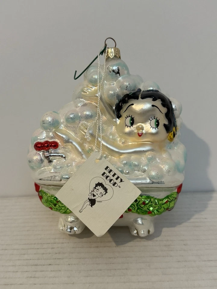 Baño de burbujas vintage Kurt Adler Betty Boop 1998 adorno de vidrio polonesa Foto 2 de 4
