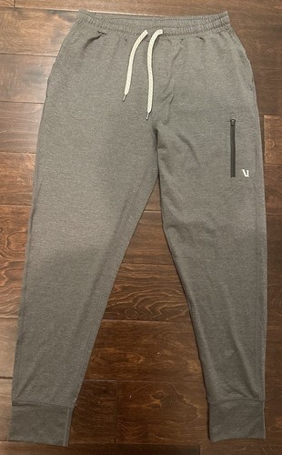 Men’s Vuori Sunday Grey Performance Jogger Stretch Pants V416 - Medium
