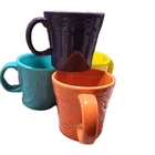 4 TAPERED MUG  DAFFODIL  Turquoise Tangerine Plum FIESTA WARE 15 OZ Cup Cups