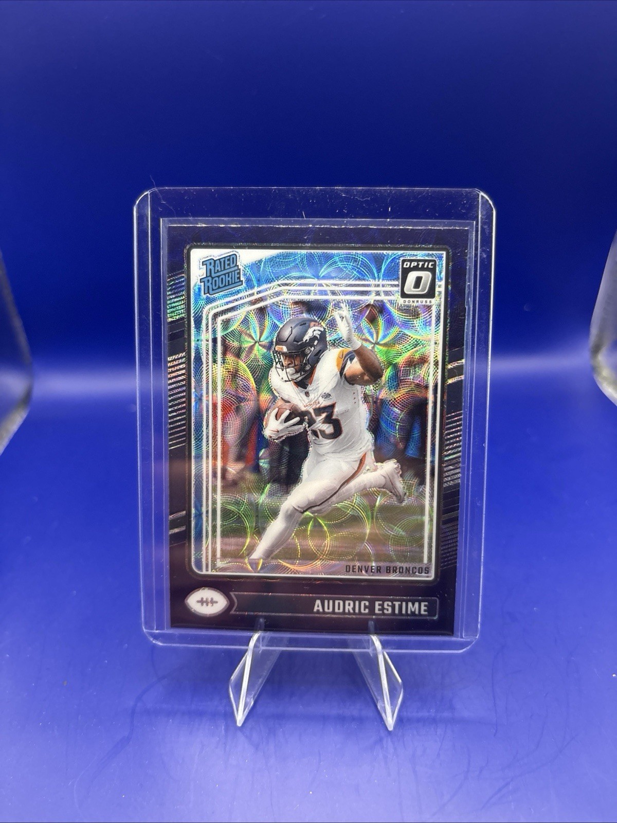 2024 Panini Donruss Optic - Rated Rookie Audric Estime #206 Blue Scope Prizm...