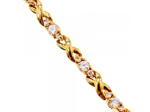 VALENTINO BRACCIALE ARGENTO 925 PLACCATO ORO ZIRCONI MISURA 7 IN