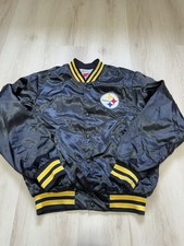 Vintage Pittsburgh Steelers NFL Jacket Black Swingster Satin Men s Medium USA