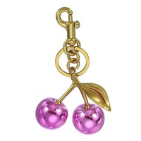 Kirsch-SchlüSselanhäNger TaschenanhäNger Mit SchlüSselring Clip, Lila Rot-Gold