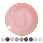 10 Glossy 10" Round Plastic Salad Dinner Plates Gold Rim Party Event Decorations