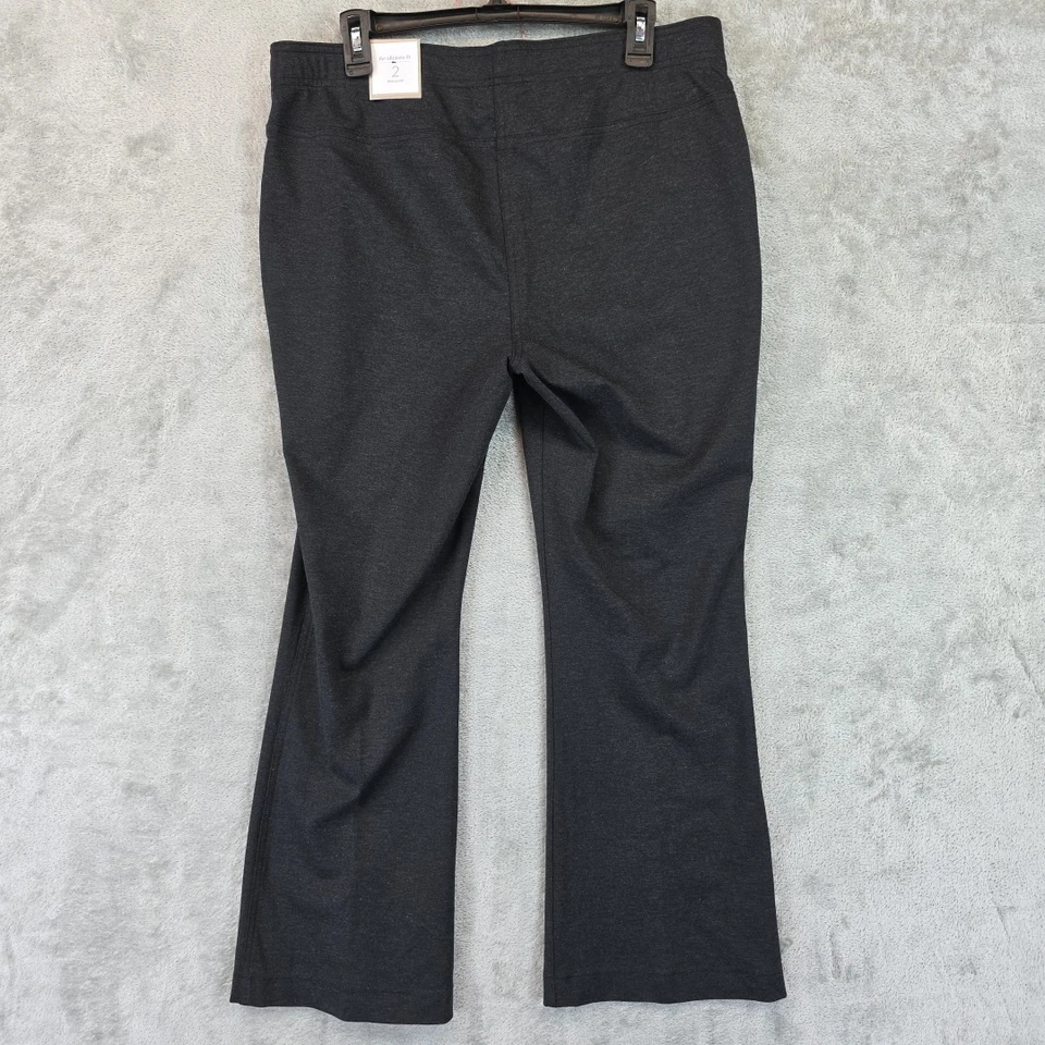 Chico's Pants Women's Size 2 (US 12/14) Heather Gray Ponte Flare Leg Slimming - Image 2 of 4