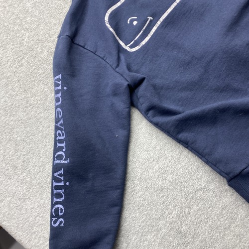 Vineyard Vines Hoddie Girls Small 8-10 Full Zip Polycotton Navy Blue Logos - Picture 10 of 13