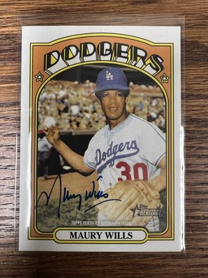 2021 Topps Heritage #ROA-MW Maury Wills Real One Autographs