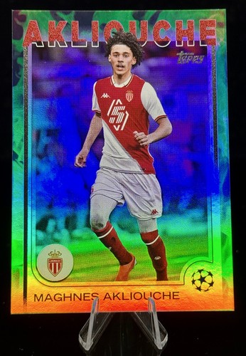 2024/25 Topps UCC Flagship Maghnes Akliouche AS Monaco Green 88/99 #64 - Picture 1 of 3