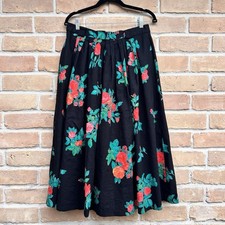 Vintage Trachtenmoden Alpentraum Folk Skirt Dirndl German Maxi Linen Blend Sz 42