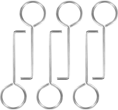 #ad 6 Pack Stainless Steel Drain Key Hooks: Effortless Hair Catcher for Modern Baths $13.99