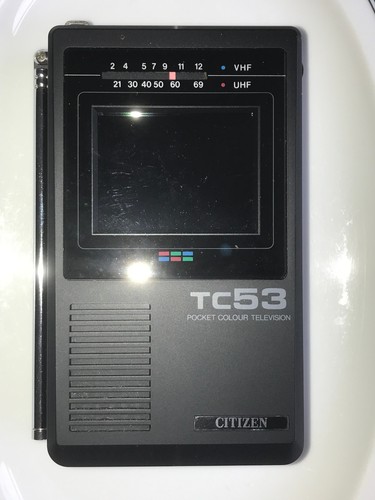 Citizen TC53 Pocket Colour Television Mini TV Fernseher VHF UHF Vintage Schwarz - Bild 8 von 12
