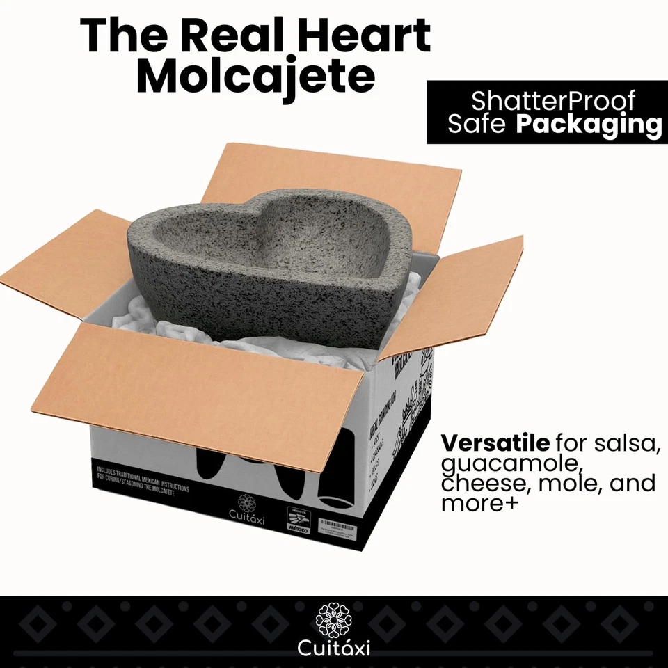 El Corazón 原装 Molcajette 墨西哥 - molcajette de Corazon Piedra — 第 2/4 张图片