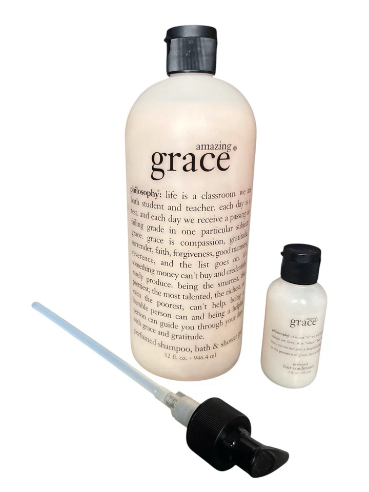 Xampu perfumado vintage década de 1990 Philosophy AMAZING GRACE ORIG gel de banho e banho 32 oz - Imagem 2 de 4