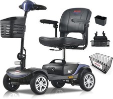 300 lbs Mobility Scooter 12AH 4 Wheels Folding Electric Scooter for Senior Adult