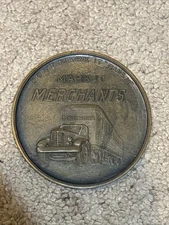 Vintage Mark It Merchants Motor Freight Inc. Trucking Bronze 3 1/2" Inch Medal