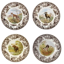 Spode Woodland Set Of 4 Dinner  Plates- 4 unique animals       3676