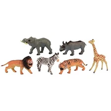 TNZ-82 Soft Touch Wild Animals - Set of 6 Realistically Detailed Animal Toys ...