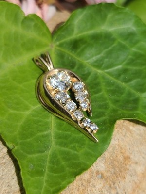 14k massiver Gelbgold echter Diamant Halskette Anhänger 1,1'' Laborgefertigt 3,69 Gramm